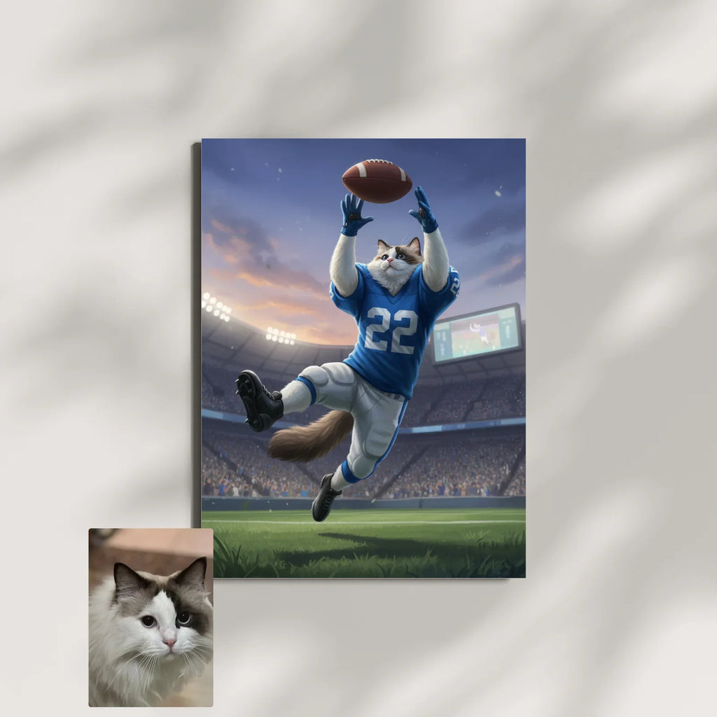 Artzuzu Custom Portrait For Pets - Wide Receiver Jump Catch