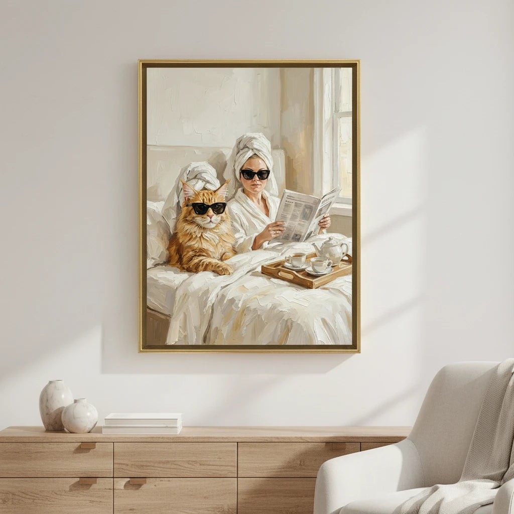 Artzuzu Custom Portrait For Pets & Their Person - Leisure Morning