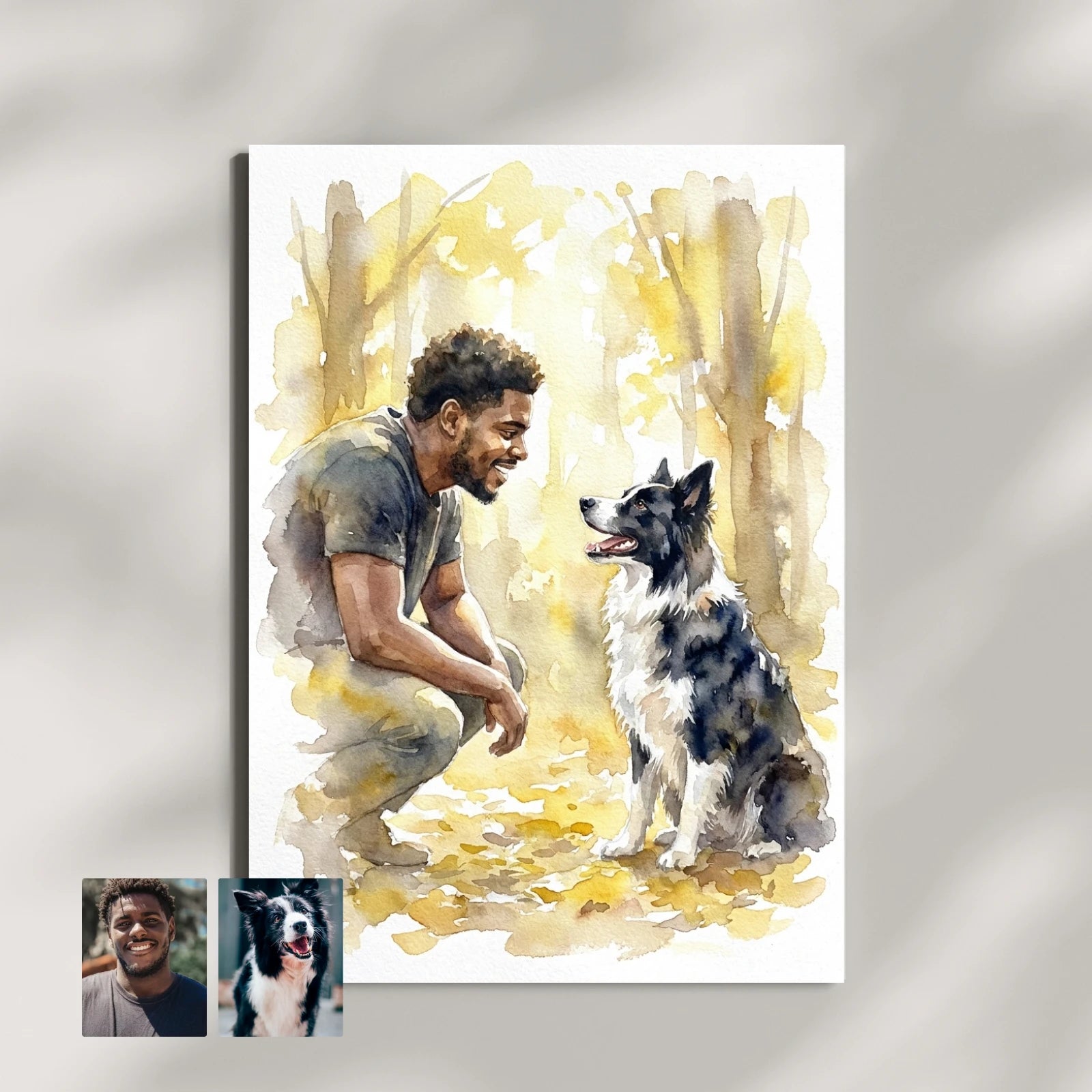 Artzuzu Custom Portrait For Pets & Their Person - Quiet Connection