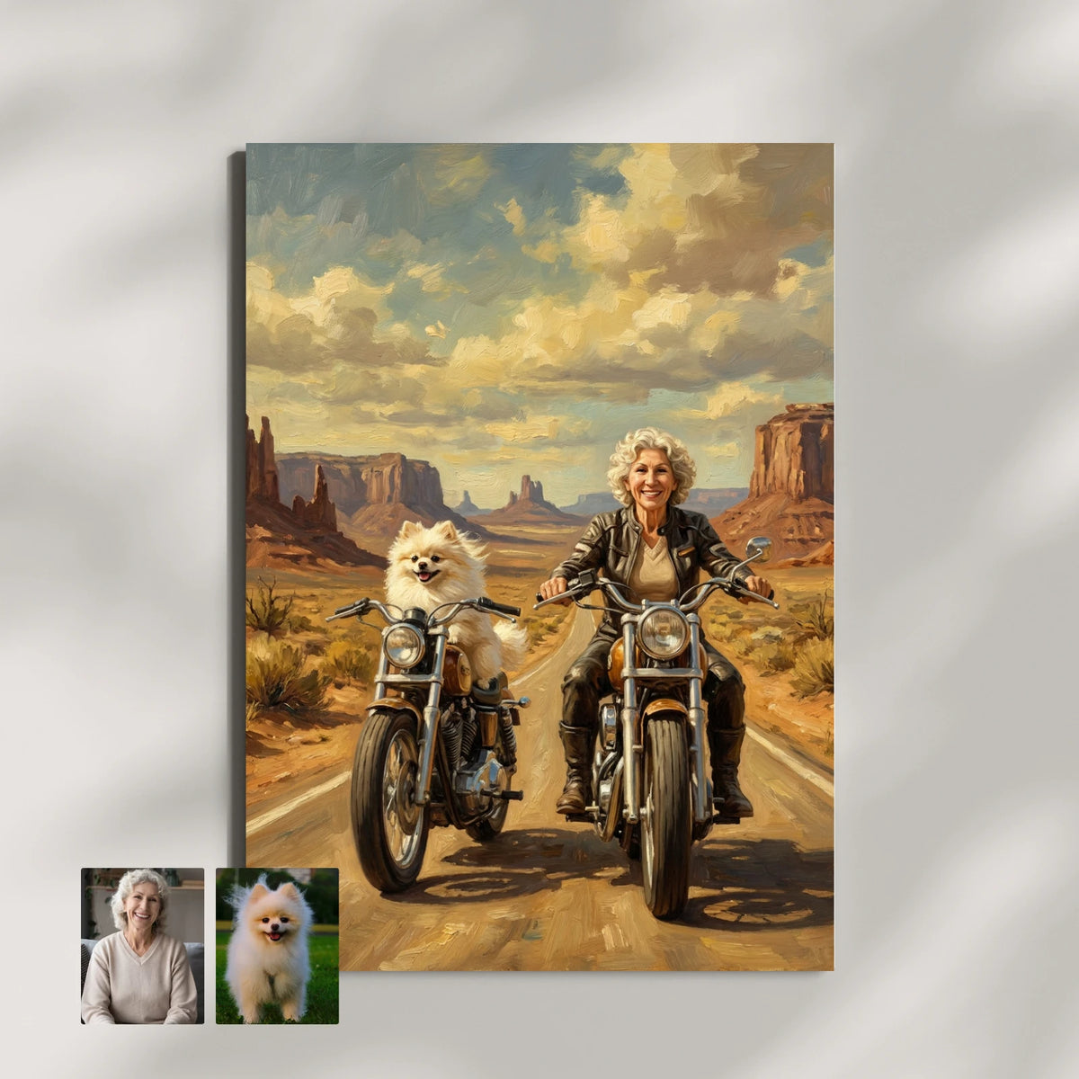 Artzuzu Custom Portrait For Pets & Their Person - The Motorcycle Riders