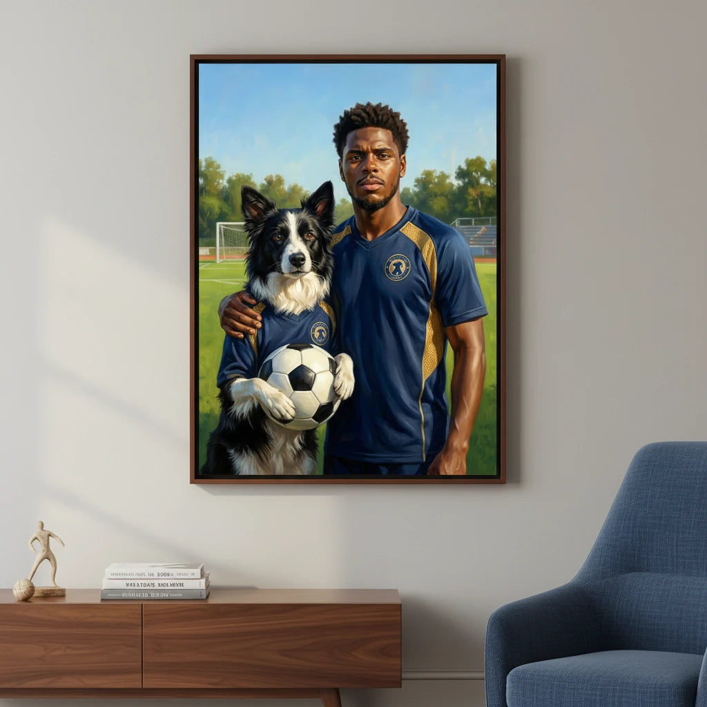 Artzuzu Custom Portrait For Pets & Their Person - The Soccer Players