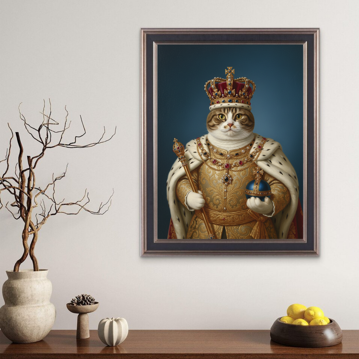 Artzuzu Custom Portrait For Pets - The Throne of Gold