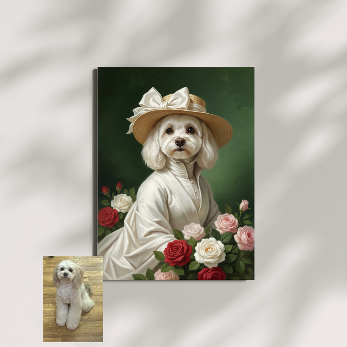 Artzuzu Custom Portrait For Pets - The Floral Lady