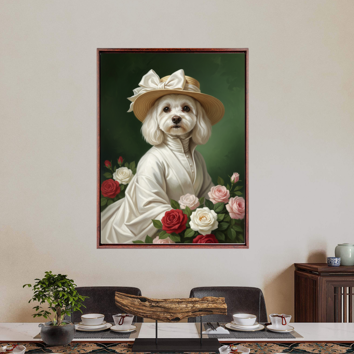Artzuzu Custom Portrait For Pets - The Floral Lady