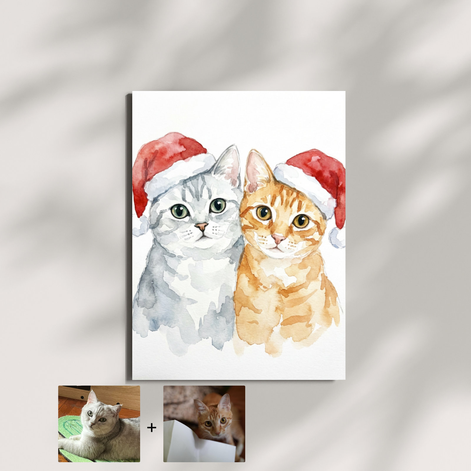 Artzuzu Custom Portrait For Pets - Family Watercolor Portrait