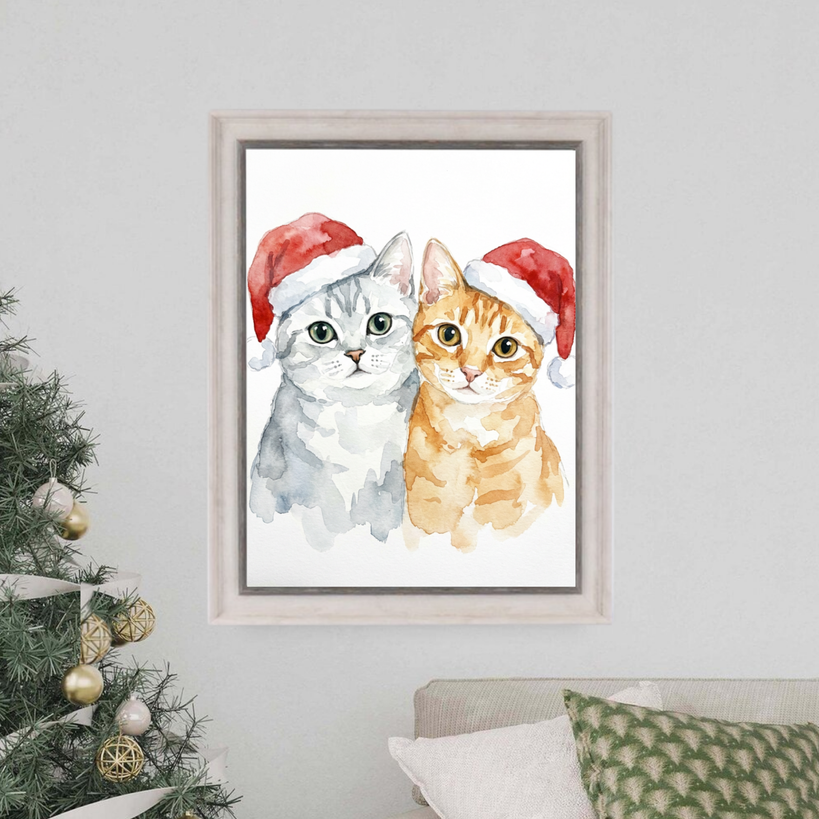 Artzuzu Custom Portrait For Pets - Family Watercolor Portrait
