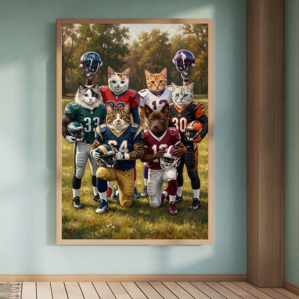 Artzuzu Custom Portrait For Pets - The Starting Lineup