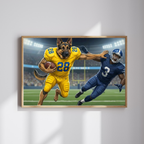 Artzuzu Custom Portrait For Pets - Tight End Stiff Arm