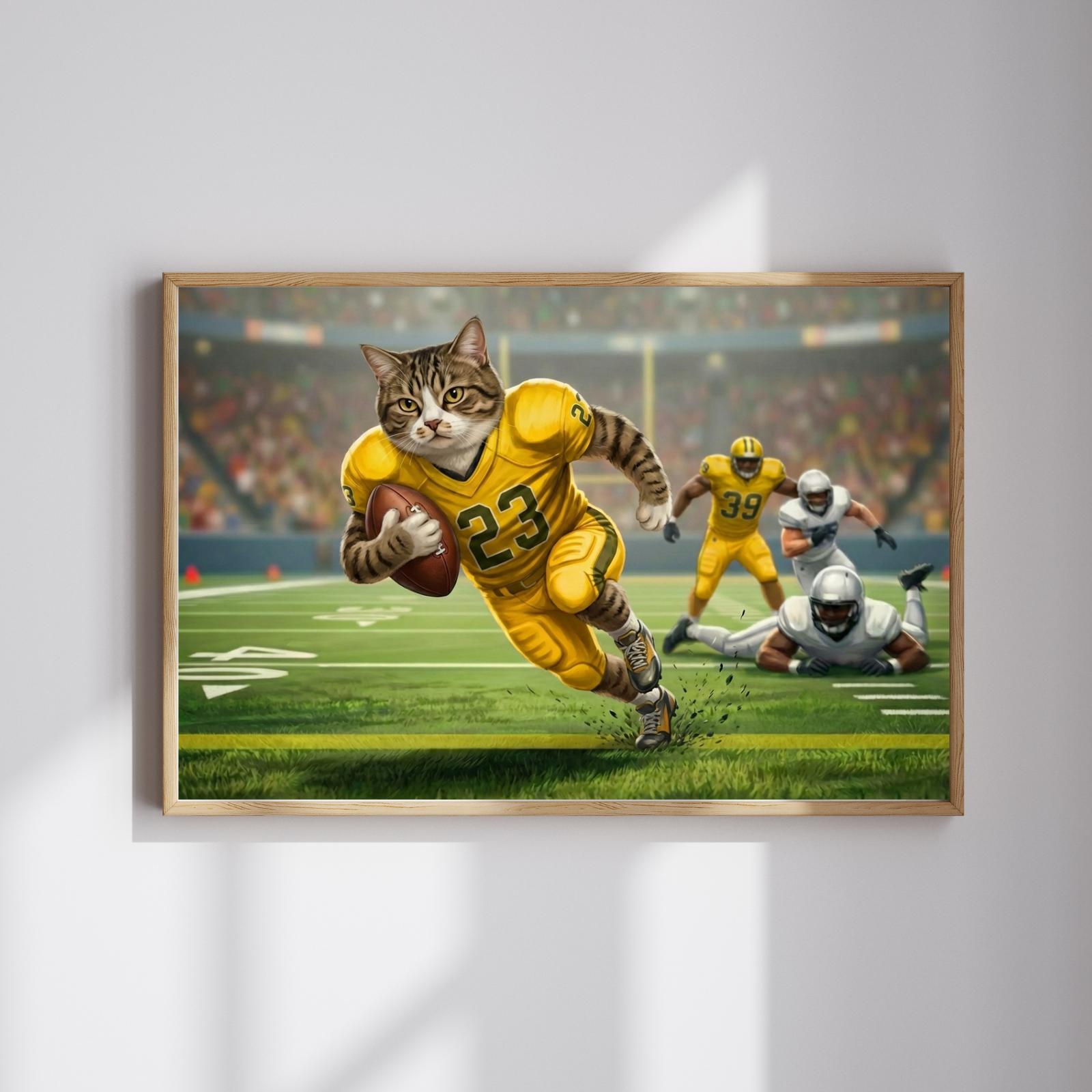 Artzuzu Custom Portrait For Pets - Running Back Got the First Down