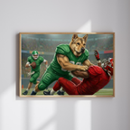 Artzuzu Custom Portrait For Pets - Offensive Line Protect QB