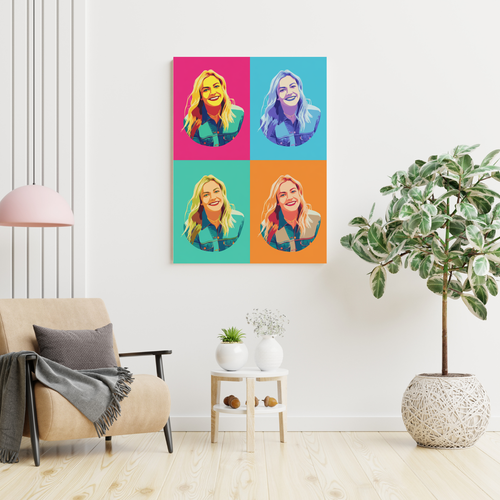 Artzuzu Custom Portrait For Adults - Andy Warhol Style Portrait