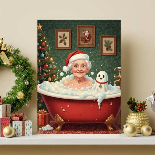 Artzuzu Custom Portrait For Adults - Christmas Bubblebath