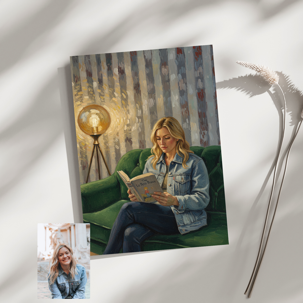 Artzuzu Custom Portrait For Adults - Little Reader