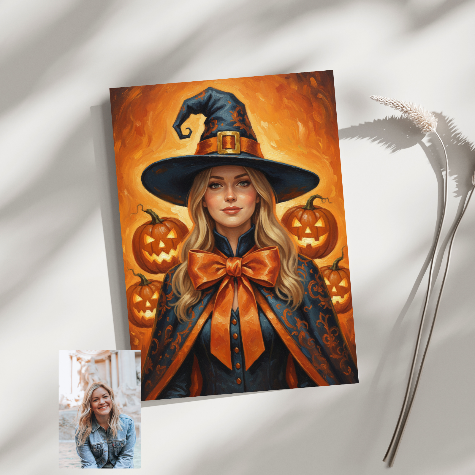Artzuzu Custom Portrait For Adults - Pumpkin Witch