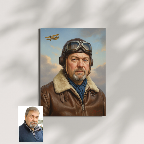 Artzuzu Custom Portrait For Couple - Sky Captains