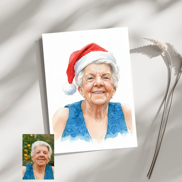 Artzuzu Custom Portrait For Adults - The Watercolor Santa