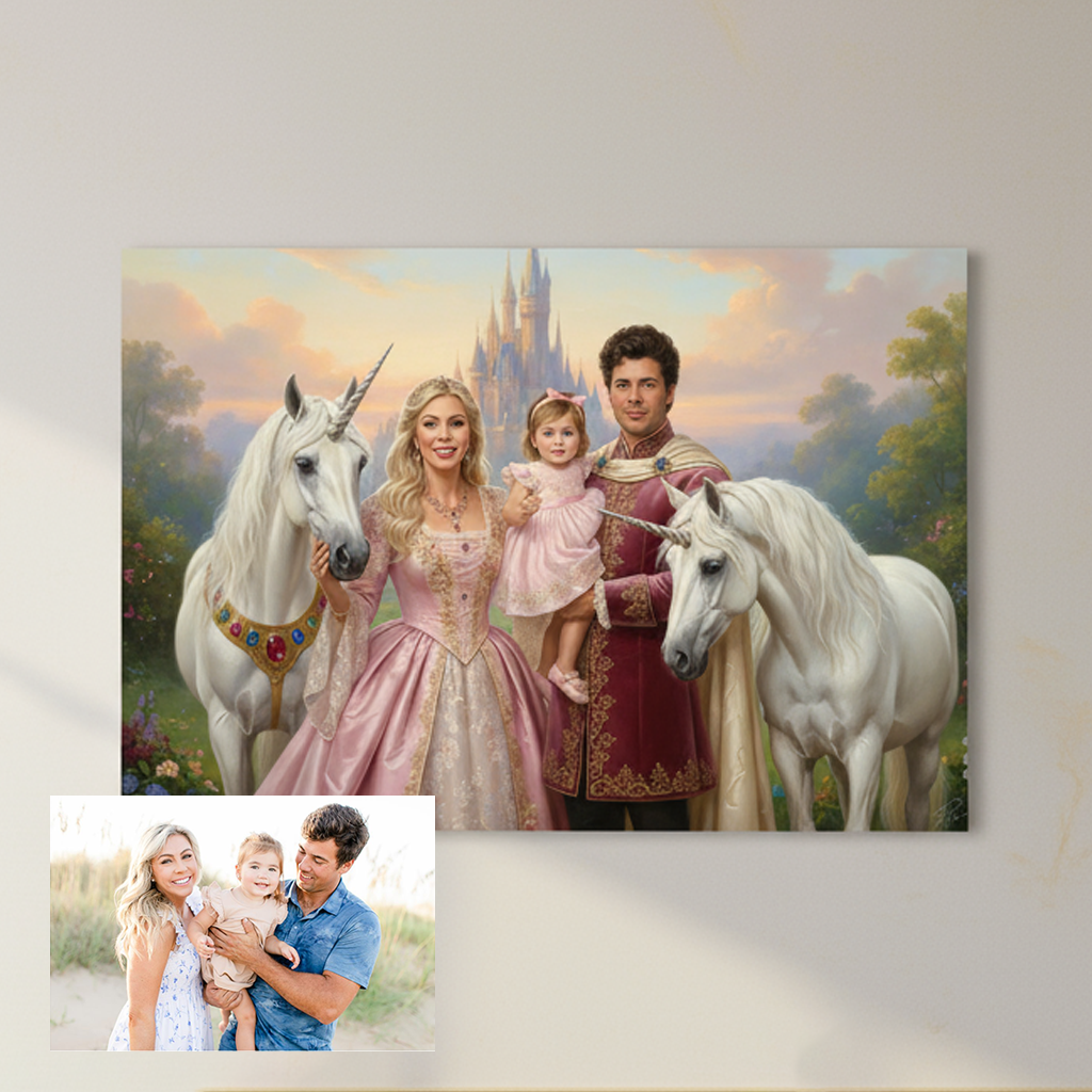 Artzuzu Custom Portrait For Family - The Unicorn Royals