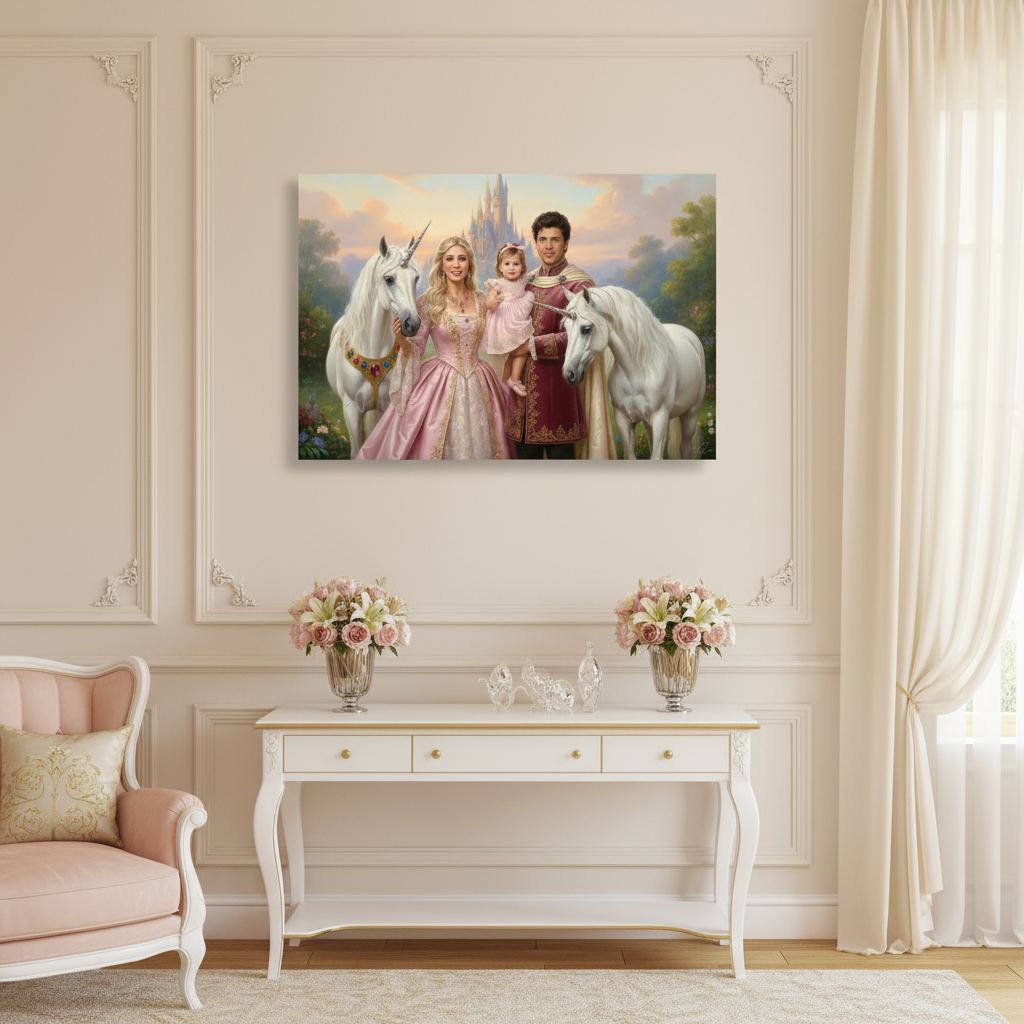 Artzuzu Custom Portrait For Family - The Unicorn Royals