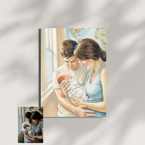 Artzuzu Custom Portrait For Family - The Watercolor Portrait