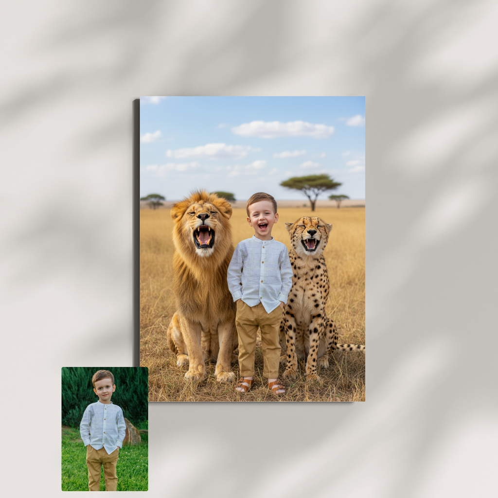 Artzuzu Custom Portrait For Kids - Jungle Kings