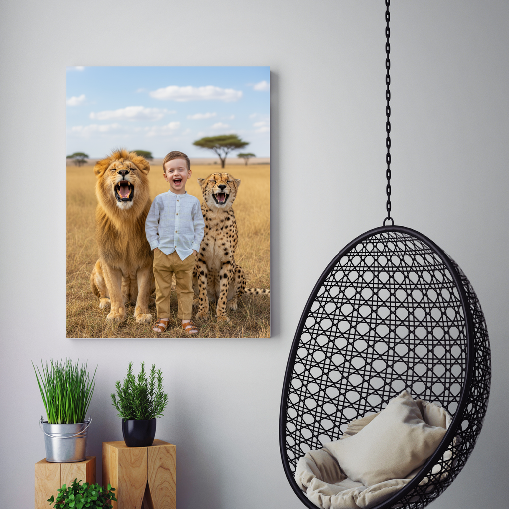 Artzuzu Custom Portrait For Kids - Jungle Kings