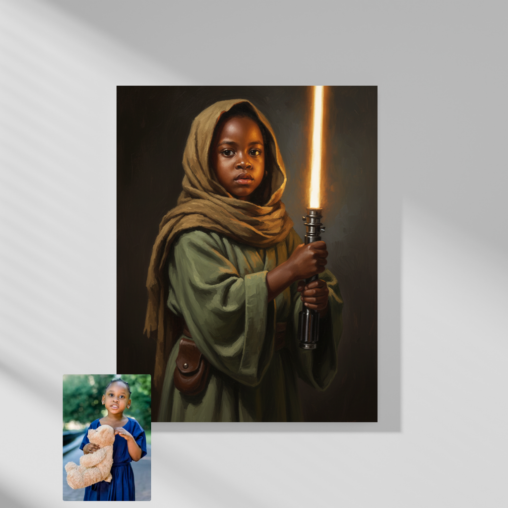 Artzuzu Custom Portrait For Kids - Master Yoda