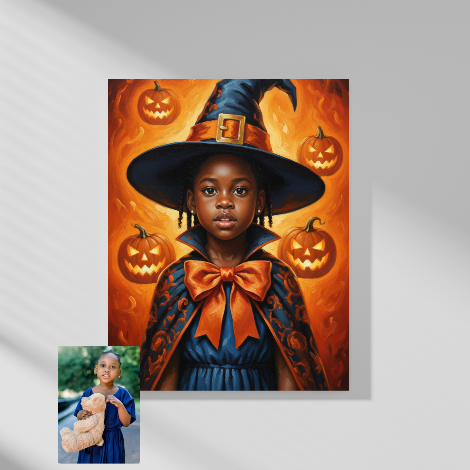 Artzuzu Custom Portrait For Kids - Pumpkin Witch
