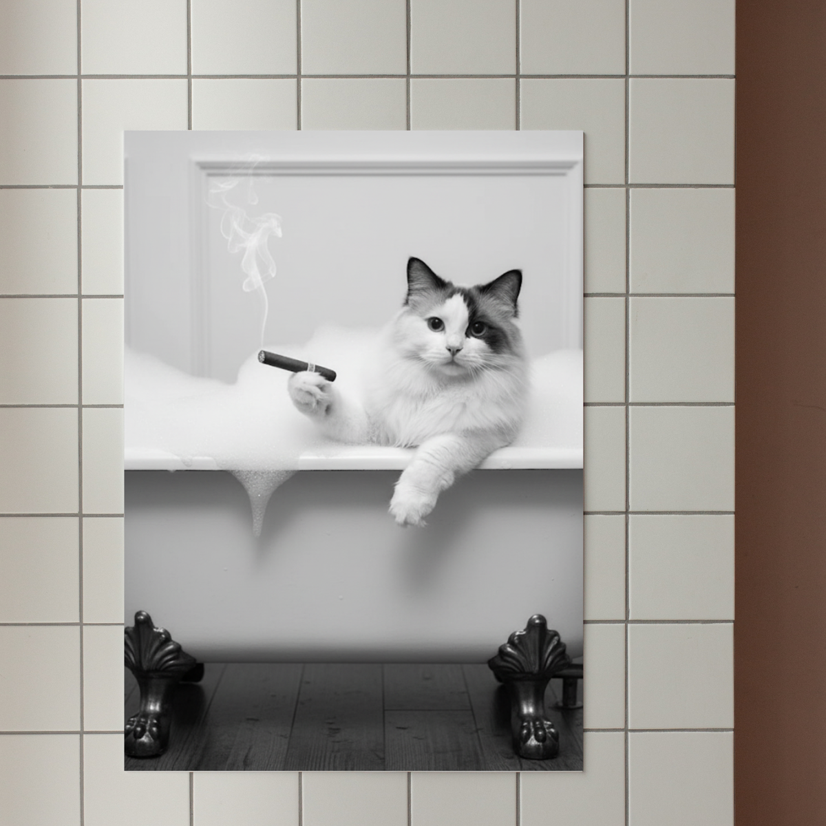 Artzuzu Custom Portrait For Pets - Boss Bathtime