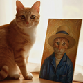 Artzuzu Custom Portrait For Pets - Portrait with a Straw Hat