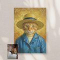 Artzuzu Custom Portrait For Pets - Portrait with a Straw Hat