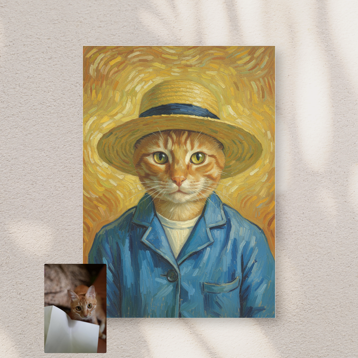Artzuzu Custom Portrait For Pets - Portrait with a Straw Hat