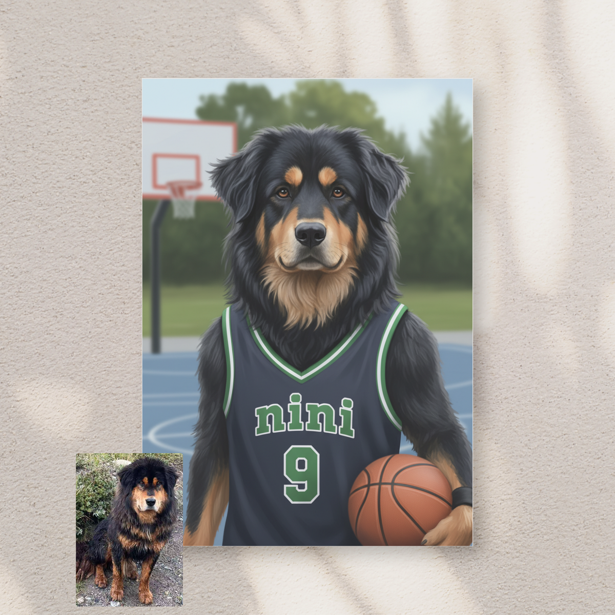 Artzuzu Custom Portrait For Pets - The Basketball Player