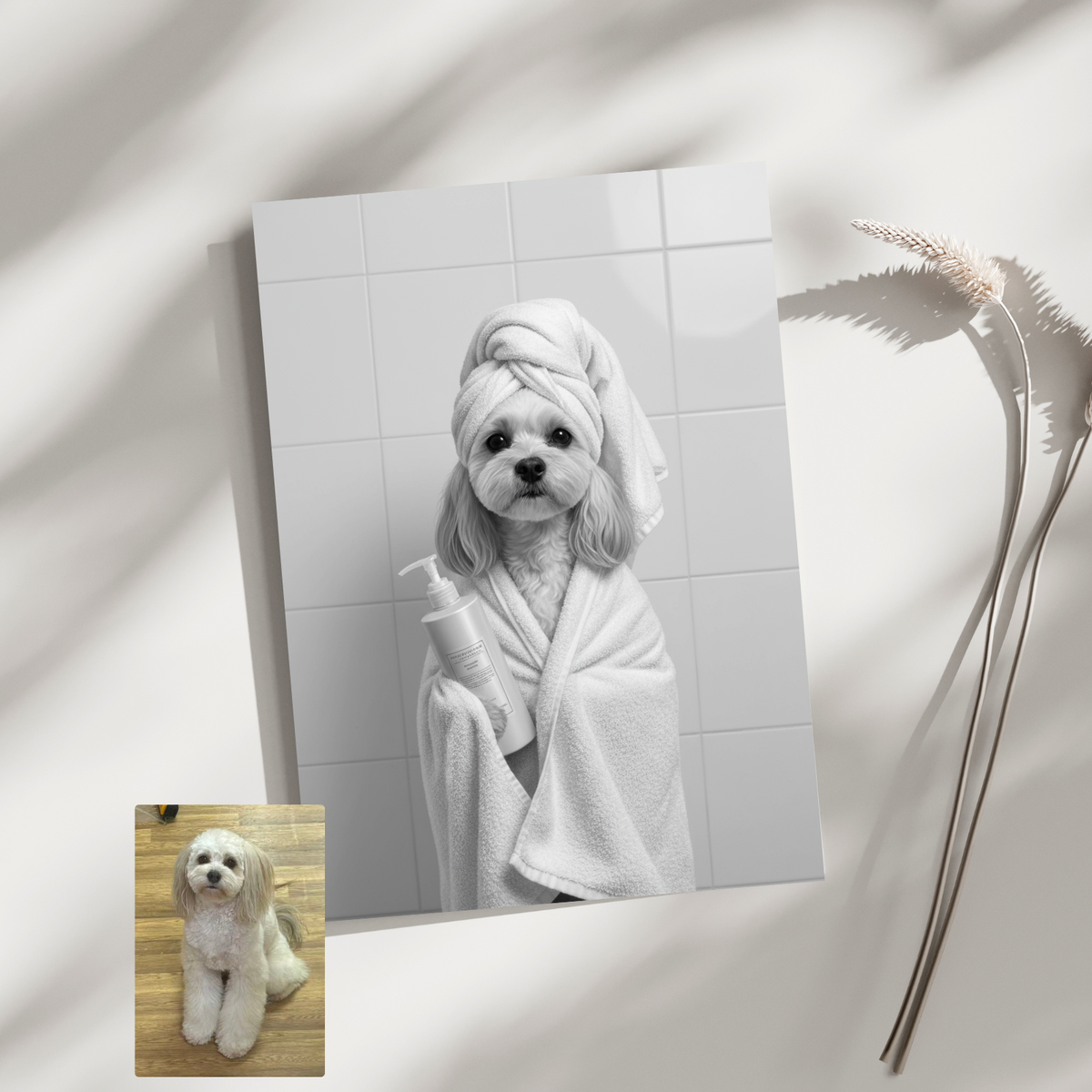 Artzuzu Custom Portrait For Pets - The Bathtime
