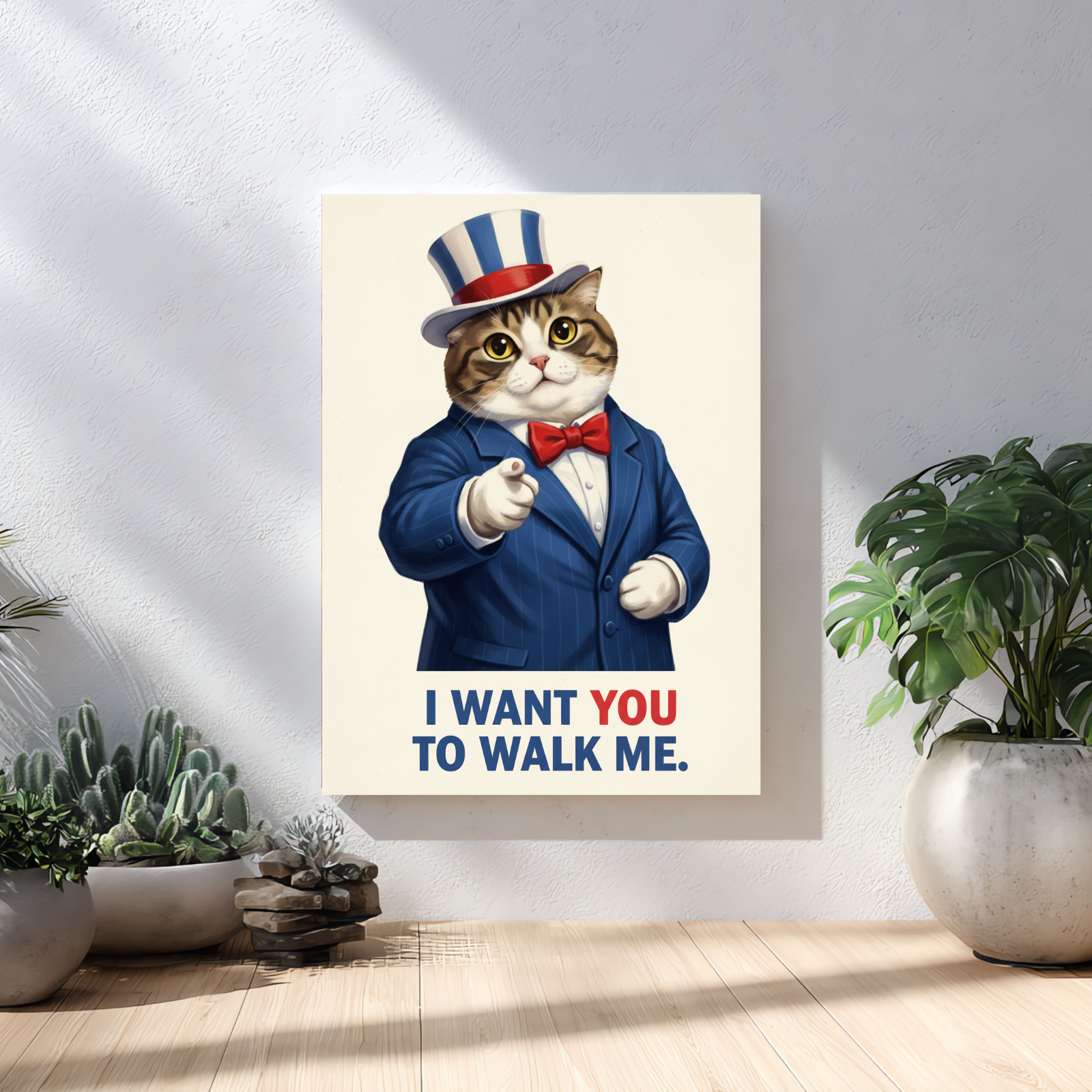 Artzuzu Custom Portrait For Pets - Uncle Sam's Friends