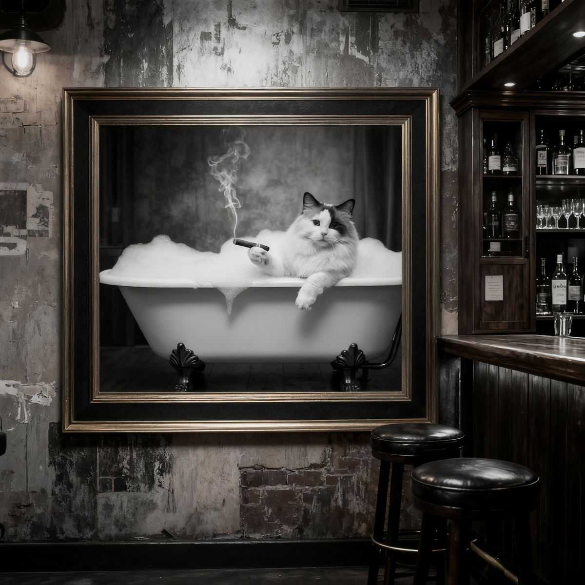 Artzuzu Custom Portrait For Pets - Boss Bathtime