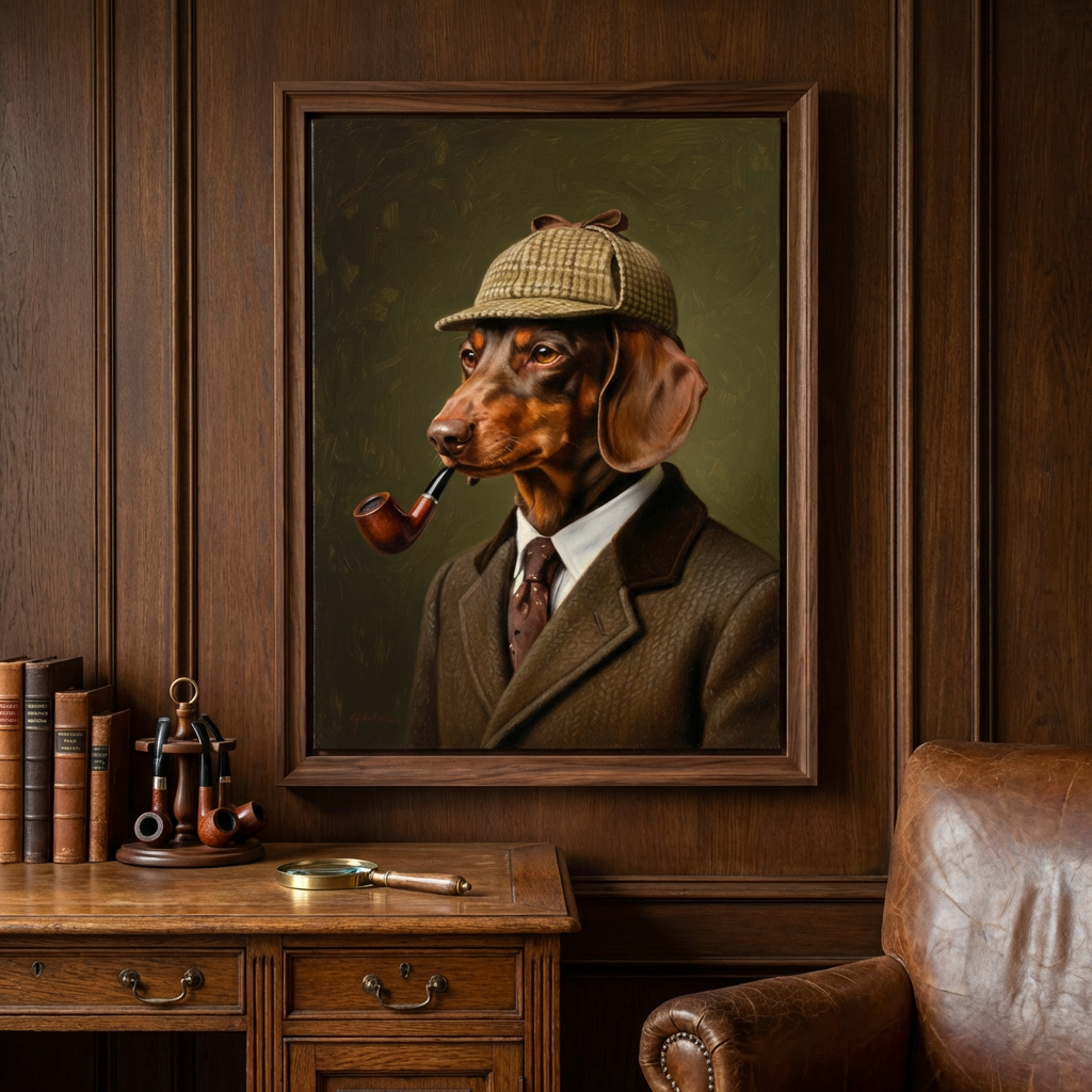 Artzuzu Custom Portrait For Pets - The Detective