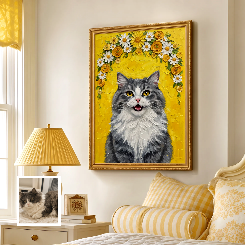 Artzuzu Custom Portrait For Pets - Sunny Bloom