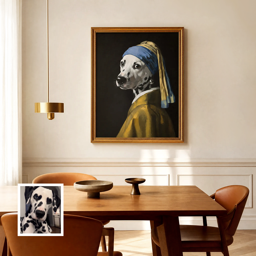 Artzuzu Custom Portrait For Pets - Portrait with a Pearl Earring