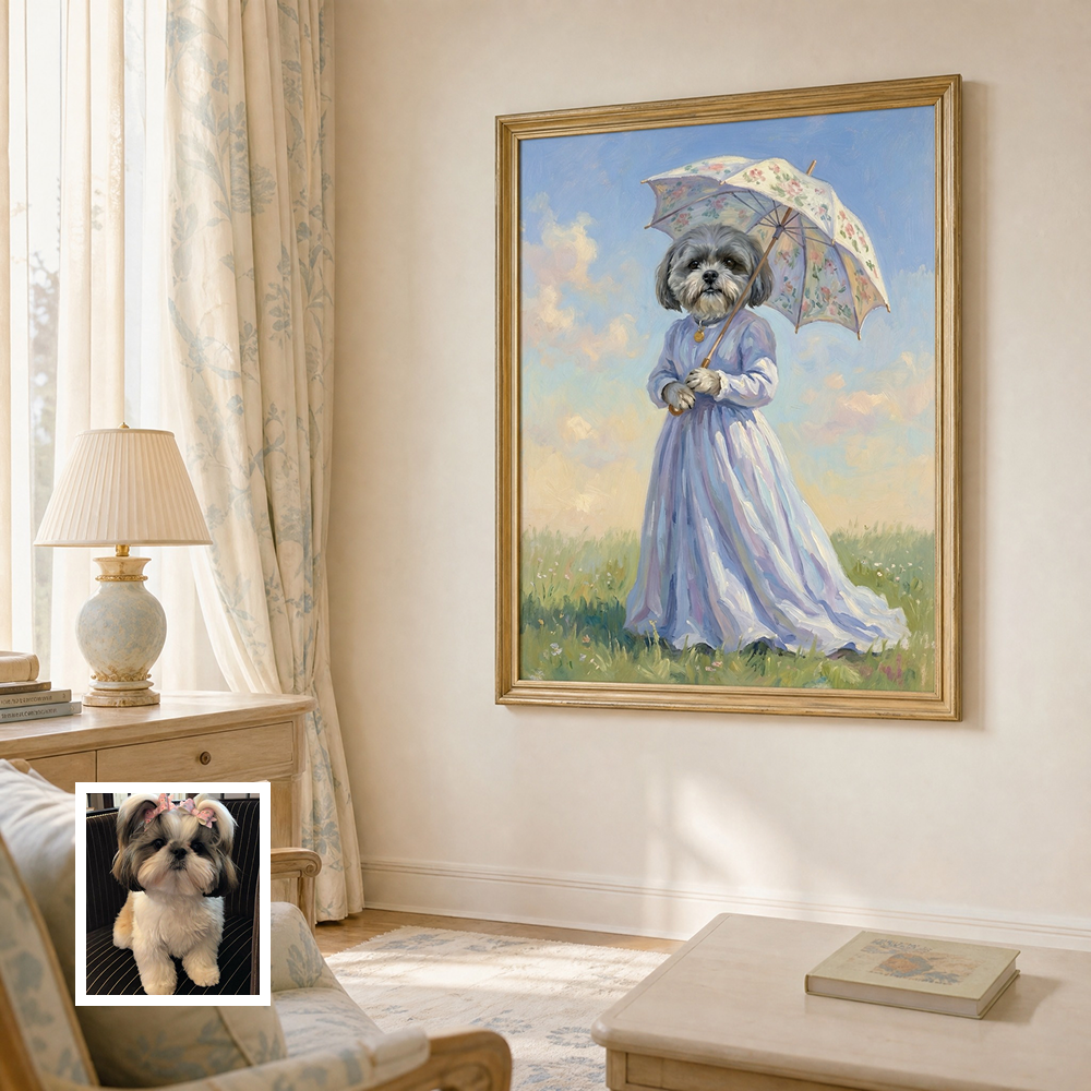 Artzuzu Custom Portrait For Pets - Portrait with a Parasol