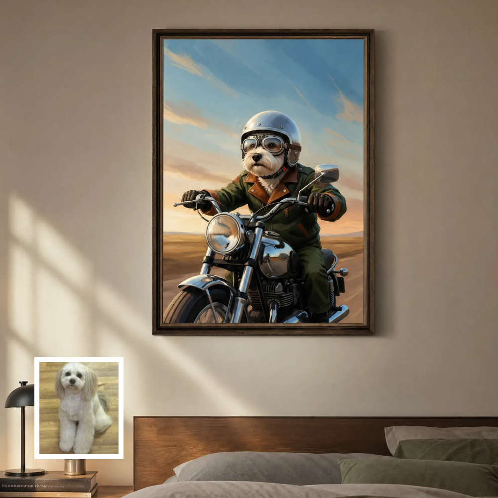 Artzuzu Custom Portrait For Pets - Open Road Soul