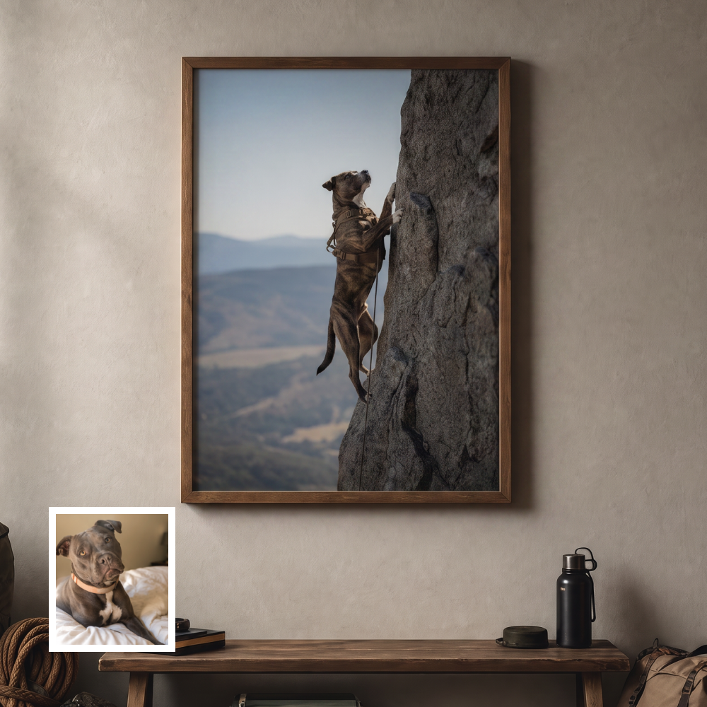 Artzuzu Custom Portrait For Pets - The Climber