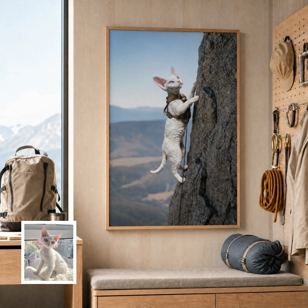 Artzuzu Custom Portrait For Pets - The Climber