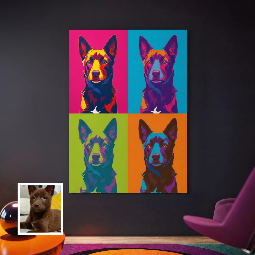 Artzuzu Custom Portrait For Pets - Andy Warhol Style Portrait