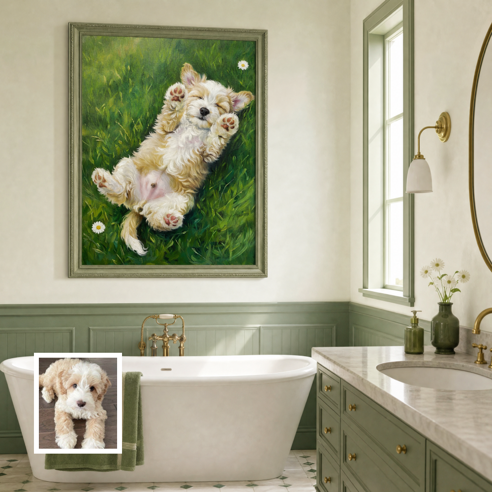 Artzuzu Custom Portrait For Pets - Sunlit Snooze