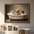Artzuzu Custom Portrait For Multi Pets - Reading in the Throne Room