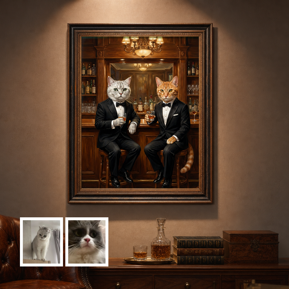 Artzuzu Custom Portrait For Multi Pets - The Bartenders