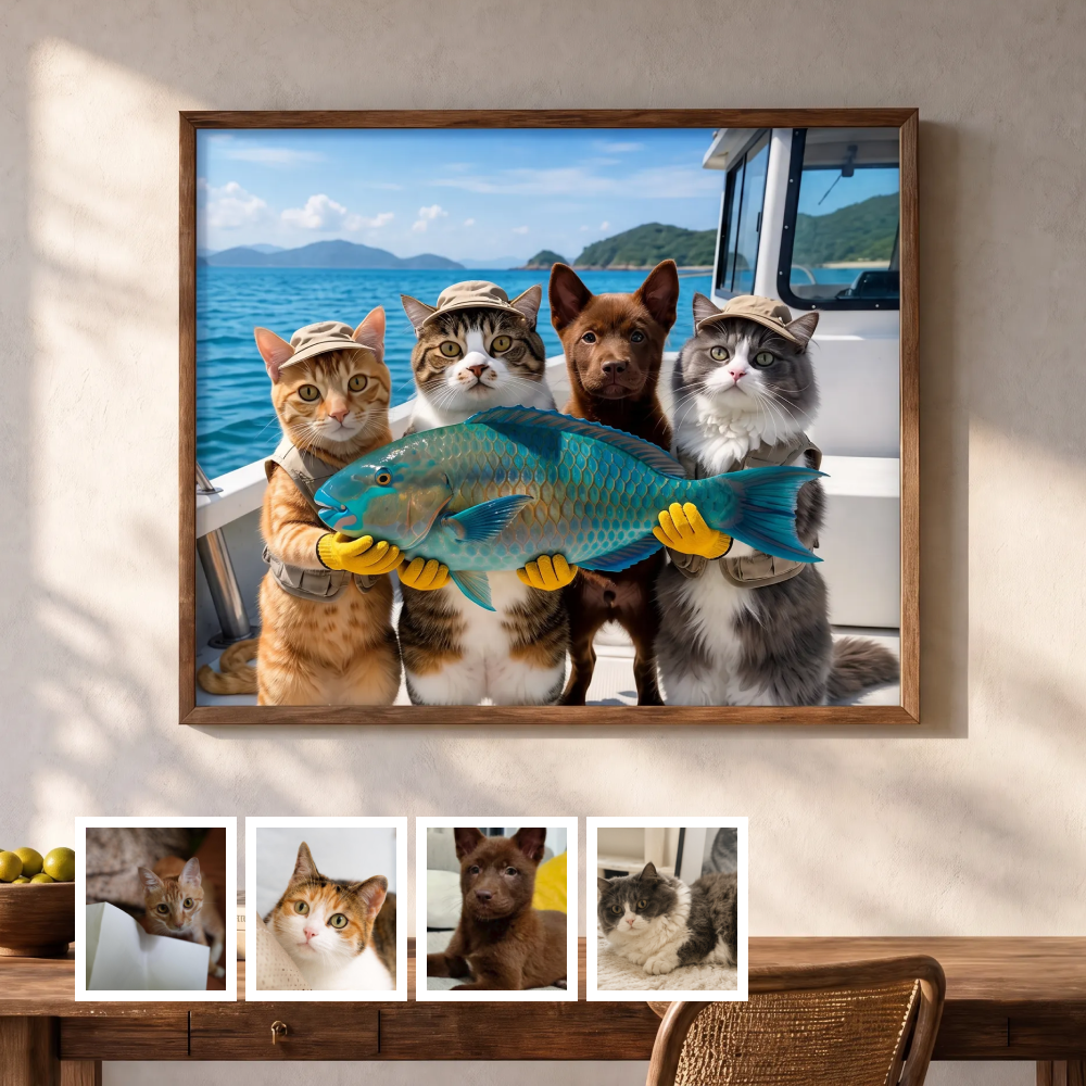 Artzuzu Custom Portrait For Pets - The Ocean Catchers