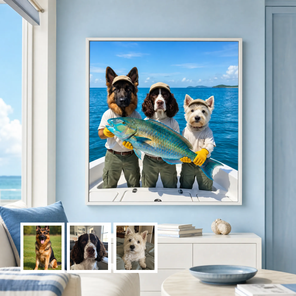 Artzuzu Custom Portrait For Pets - The Ocean Catchers