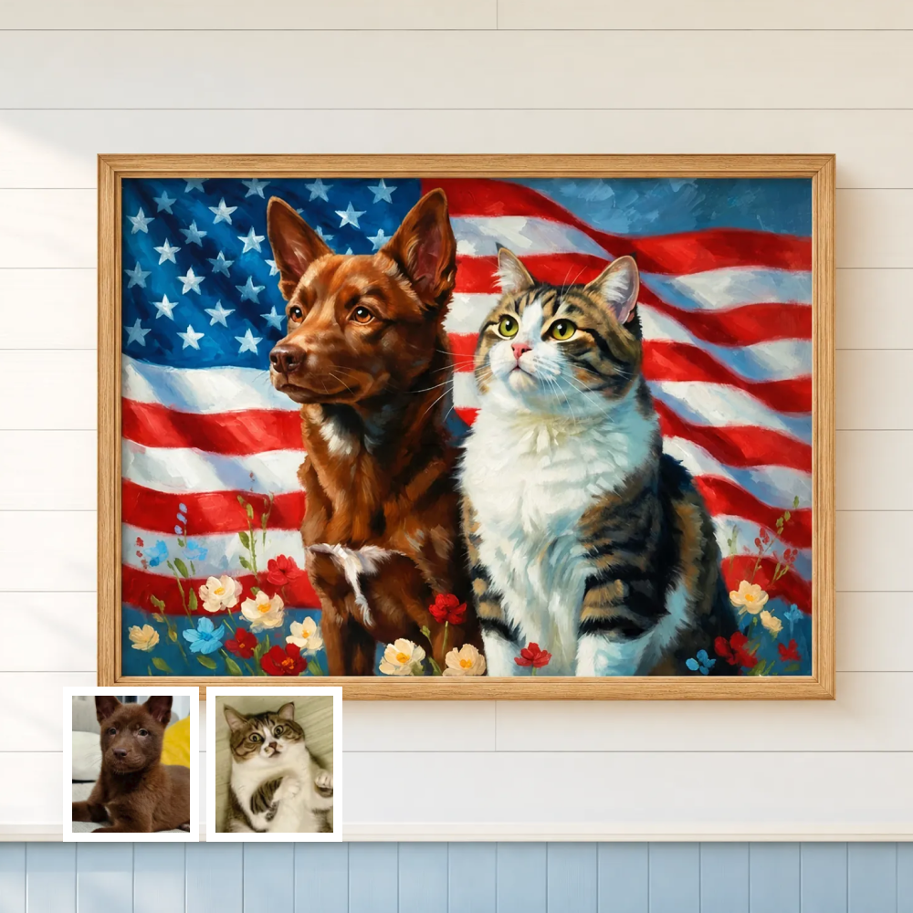Artzuzu Custom Portrait For Multi Pets - The Patriots