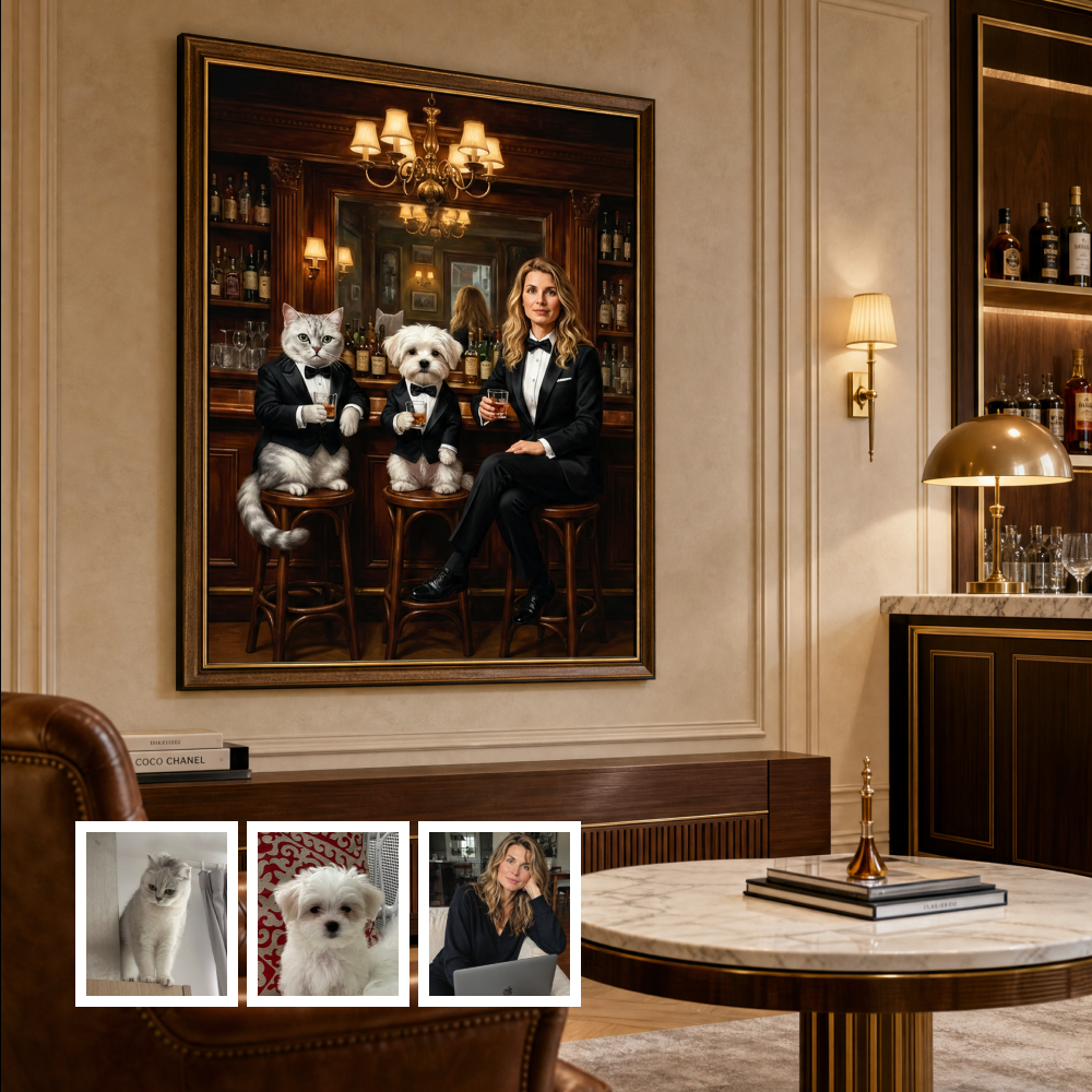 Artzuzu Custom Portrait For Pets & Their Person - The Bartenders